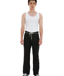 [LECYTO] Summer 22 EDGED WIDE STUD COTTON PANTS_(BLACK) Best Sellers