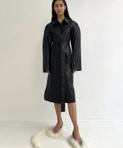 Best Sellers [PARKSSY] Winter 21 Cotted Belt Trench Coat_Black
