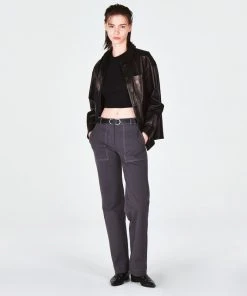 [RANDELL] SS 22 LEATHER SHIRT, BLACK