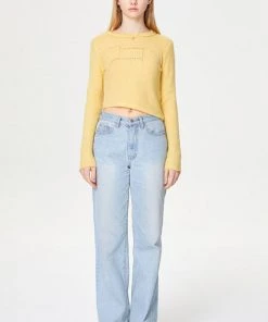 [OUTXO] Summer 22 LILLY UNBAL KNIT YELLOW Best Sellers