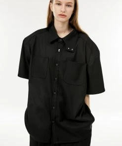 Best Sellers [ANOTHER YOUTH] Summer 22 Point Button Shirts - Black
