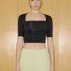 [ONNE] SS 22 Shirring Tank Crop Top - Black Best Sellers