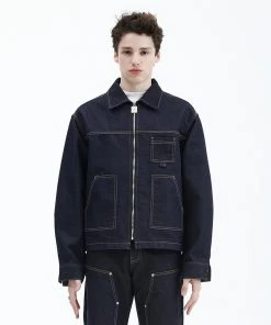[LA MER MA MAISON] SS 22 DENIM ZIP-UP JACKET INDIGO BLUE