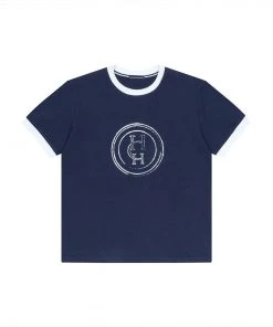 [HARDCORE HAPPINESS] SS 22 HARDCORE LOGO VINTAGE TEE Navy