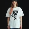 Best Sellers [WONDER VISITOR] Summer 22 Mono-Punk Angel Overfit T-Shirt [WH-black]