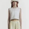 Best Sellers [MEENDERI] SS 22 SLEEVELESS CROP TOP - WHITE
