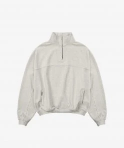Best Sellers [DPRIQUE] Summer 22 Quarter Zip Sweatshirt - Oat