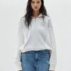 Best Sellers [LARTIGENT] SS 22 WAFFLE HALF ZIP TOP(WHITE)