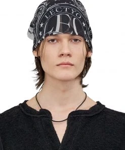 [LECYTO] Seasonless CHIFFON CIRCLE LOGO SCARF_[BLACK]