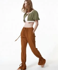 [LO AXUAL] SS 22 PLEATS ANKLE STRAP PANTS (2 COLOR)