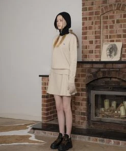 Best Sellers [MAUSOLEUM] SS 22 Cashmere Blended Flare Skirt - Ivory