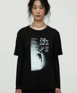 [NACHE] Summer 22 DAMAGE HALF TONE T-SHIRT (UNISEX)-BLACK Best Sellers