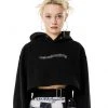 [RUNNING HIGH] SS 22 GLITTER LOGO BELTED CROP HOODIE [BLACK] Best Sellers
