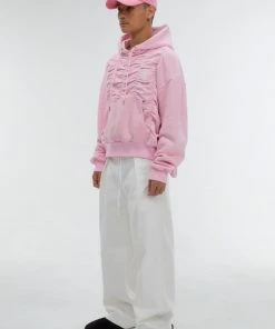 Best Sellers [GIMMETHEYOUNG] FW 21 SHRRING SWEAT HOODY_21FW(L) / PINK