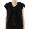 [BASICCOTTON] SS 22 BASIC Fleece Vest - BLACK Best Sellers
