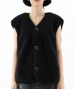 [BASICCOTTON] SS 22 BASIC Fleece Vest - BLACK Best Sellers