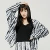[YOUTHKREW] SS 22 RINA TIE DYE PLEATS HOOD ZIP UP-BLACK