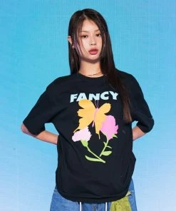 [NASTY FANCY CLUB] Summer 22 CHARMING FLOWER TEE (BLACK)_F22QB458