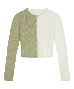 Best Sellers [HIGH SCHOOL DISCO] SS 22 Half And Half Knit Cardigan