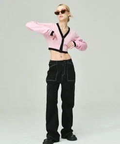 [AMARDEW] SS 22 Semi Rowrise Wide Cargo Pants_Black Best Sellers