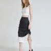 [LO AXUAL] SS 22 SHIRRING LAYERD LONG SKIRT