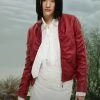 [NACHE] SS 22 SHIRRING LEARHER JACKET (UNISEX) - RED Best Sellers