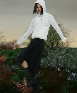 [NACHE] SS 22 SHIRRING LIGHT ZIP-UP - WHITE