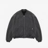 [DPRIQUE] Summer 22 REVERSIBLE BOMBER JACKET - BLACK/BLACK