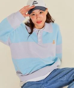 [AQOSTUDIOSPACE] SS 22 AQO BEAR OVERSIZED SWEATER SKY Best Sellers