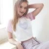 Best Sellers [MOONFAIRY] SS 22 LARA RAGLAN HEART CROP TEE-PINK