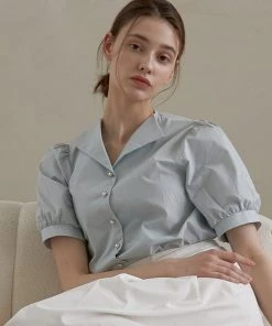 [JOORTI] SS 22 J968 Cotton Collar Shirt (sky)