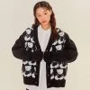 Best Sellers [AQOSTUDIOSPACE] SS 22 AQO BEAR PATTERN CARDIGAN BLACK