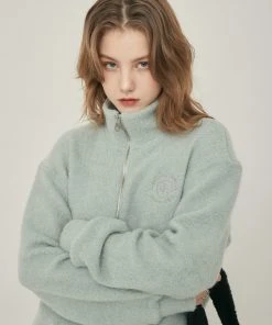 Best Sellers [LARTIGENT] SS 22 SOFT HALF ZIP TOP(MINT)