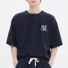 [ROMANTIC CROWN] SS 22 HENRY NECK LOGO TEE_NAVY Best Sellers