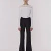Best Sellers [MINASONG] SS 22 FRONT SLIT TROUSER - LONG BLACK