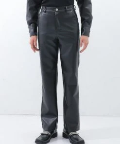 [BASICCOTTON] SS 22 Leather Pants - BLACK