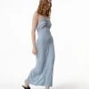 Best Sellers [LO AXUAL] Summer 22 HALTER NECK SHIRRING DRESS_SKY BLUE