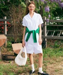 [ANEDIT] Summer 22 Open Collar Shirt Dress_WH