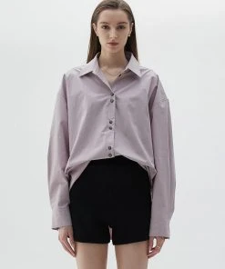Best Sellers [LARTIGENT] SS 22 BUTTON SHIRT(VIOLET)