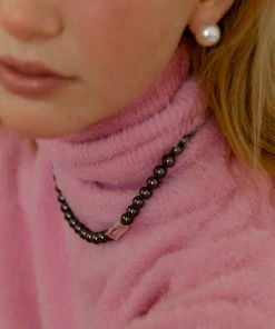 Best Sellers [MIDNIGHT MOMENT] Seasonless Black Pearl Brick Necklace