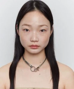 [SAGEGASAGE] Seasonless 3way Leather Necklace (metal Gray)