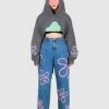 Best Sellers [ORGANICKIT] SS 22 Flower Crop Hoodie Charcoal