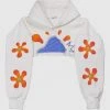 [ORGANICKIT] SS 22 Fire N Flower Crop Hoodie White