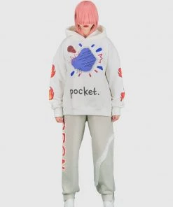 [ORGANICKIT] SS 22 Hand Painting Pocket Hoodie White