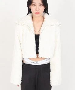 [OV] Seasonless High Neck Quilted Fake Fur Jk 2color