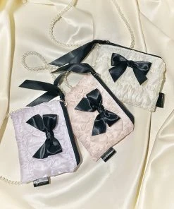 Best Sellers [ETREROSE] Seasonless Glossy Organza Ribbon Zip-pouch (S/3color)