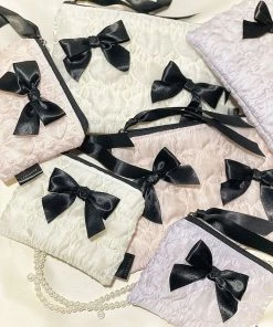 [ETREROSE] Seasonless Glossy Organza Ribbon Zip-pouch (SET/3color) Best Sellers