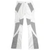 [SURGERY] Seasonless Belt Ring Boot-cut Pants 'white/light Grey'