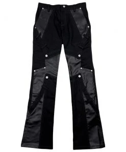 [SURGERY] Seasonless Belt Ring Boot-cut Pants 'black/coated Black' Best Sellers