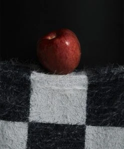 [RYSM] Seasonless Fluffy Check Bag - Black